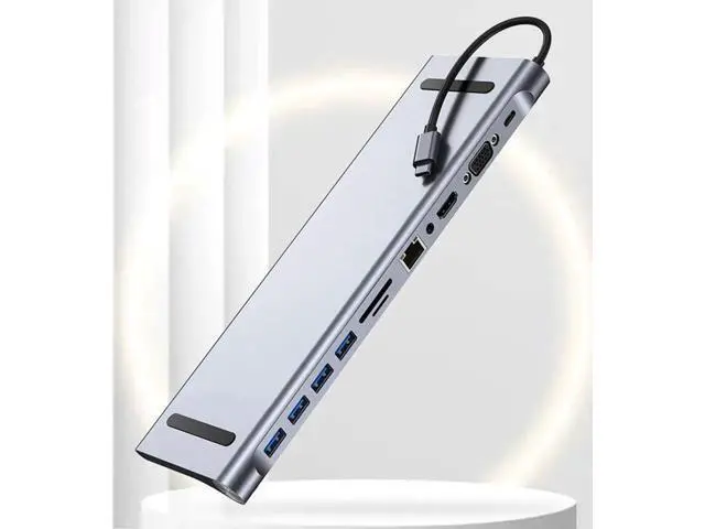 Alt view image 7 of 7 - Type C Laptop Docking Station USB C Dock HDMI-compatible VGA USB Hub Adapter