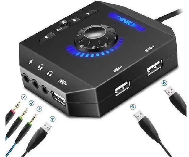 Main image of External Sound Card USB Audio Adapter with 3.5mm Headphone and Microphone Jack Volume Control Stereo Sound Card Plug Play for Windows Mac Linux PC Laptops Desktops