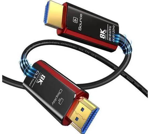 Main image of CL3 8K Fiber Optic HDMI 2.1 Cable 16Feet, Supports Ultra High Speed 48Gbps 8K@60Hz 4K@120Hz Dynamic HDR, eARC,ARR, Dolby Atmos, Compatible with PS5/Xbox Series X/Apple TV 4K, Roku/Samsung