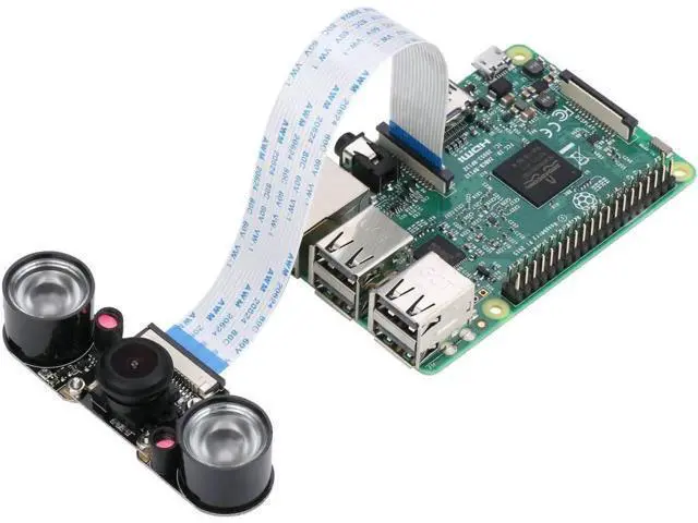 Alt view image 3 of 4 - For Raspberry Pi 3 Model B Plus Camera Module Fisheye Wide Angle 5MP 1080p Night Vision Camera Module for Raspberry Pi 3 Model B+ and Raspberry Pi Model B