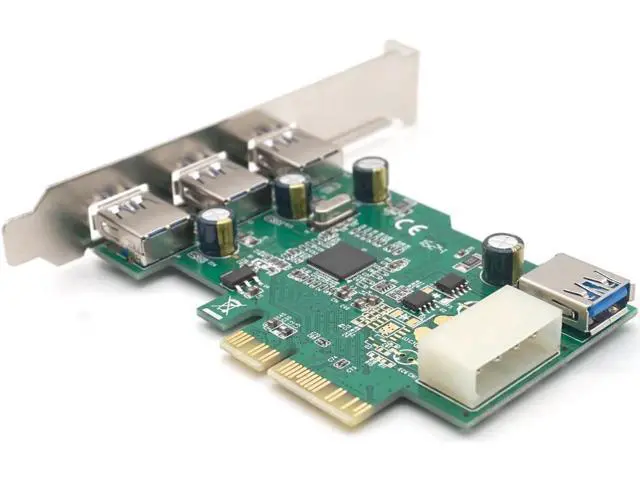 Alt view image 4 of 7 - EU309A 4 Port USB3.0 5Gb Super Speed PCI Express Controller Card Chipset for Eton EJ198