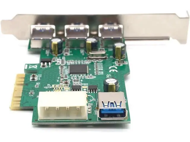 Alt view image 7 of 7 - EU309A 4 Port USB3.0 5Gb Super Speed PCI Express Controller Card Chipset for Eton EJ198