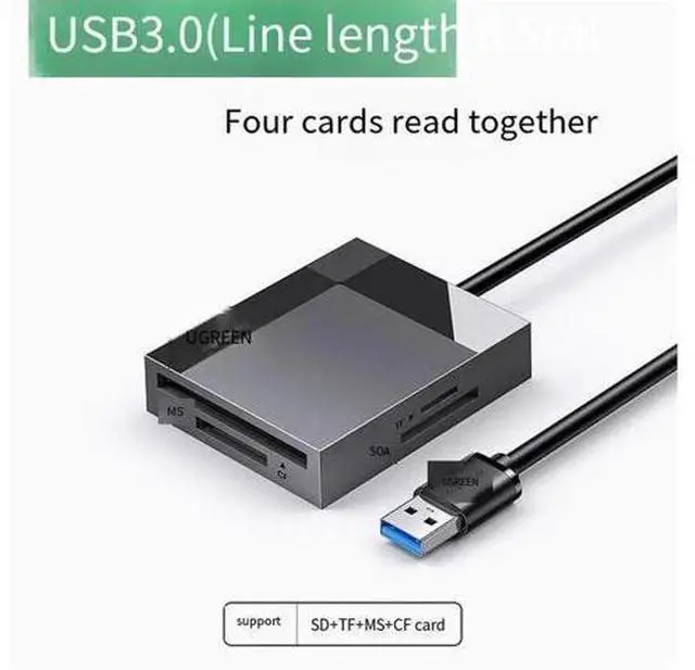 Main image of High-speed Card reader USB3.0 4-in-1 multi-function SD/CF/TF/MS card simultaneously reads multi-function Typ for in-car otg camera memory SLR camera Truck mobile phone computer