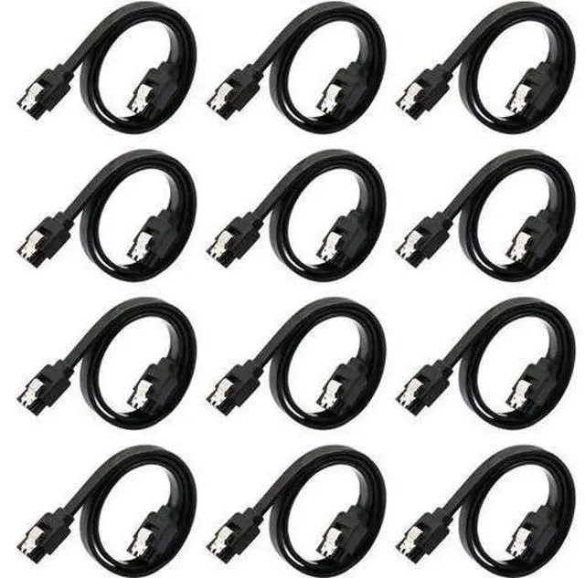 Main image of 12-Pack SATA III Cable,SATA III 6.0 Gbps Data Cable Straight with Locking Latch 16 Inches SATA Cable Pack for HDDSSDCD and DVD Drives