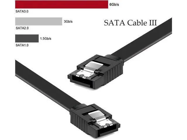 Alt view image 5 of 6 - 12-Pack SATA III Cable,SATA III 6.0 Gbps Data Cable Straight with Locking Latch 16 Inches SATA Cable Pack for HDDSSDCD and DVD Drives