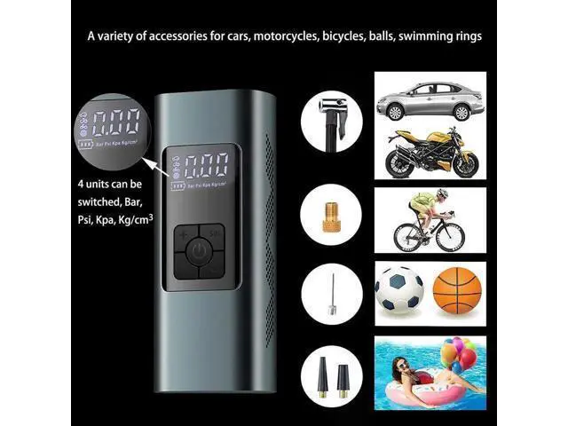 Alt view image 4 of 7 - Tire Inflator Portable Air Compressor for Car Tires 12 Volt Electric Car Air Pump Rechargeable 6000mA 140PSI Tire inflator Pump with Pressure Gauge Auto-Off for Car Bike Balls, Power Bank SOS