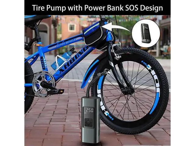 Alt view image 3 of 7 - Tire Inflator Portable Air Compressor for Car Tires 12 Volt Electric Car Air Pump Rechargeable 6000mA 140PSI Tire inflator Pump with Pressure Gauge Auto-Off for Car Bike Balls, Power Bank SOS