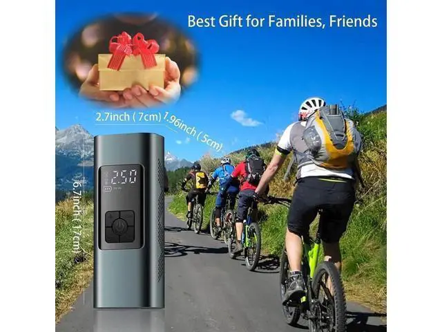 Alt view image 7 of 7 - Tire Inflator Portable Air Compressor for Car Tires 12 Volt Electric Car Air Pump Rechargeable 6000mA 140PSI Tire inflator Pump with Pressure Gauge Auto-Off for Car Bike Balls, Power Bank SOS