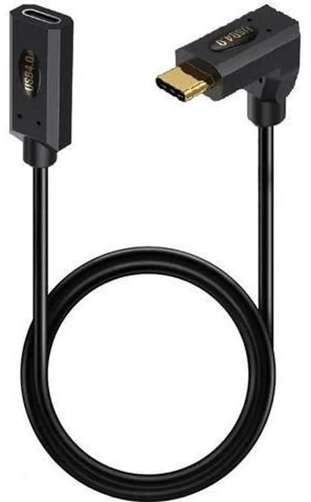 Main image of Aomoproing 2ft 40Gbps USB 4.0 Type C Extension Cable, Straight Female to Up & Down Angle Male 240W 5A PD USB C 4.0 Cord for Smartphones, Laptops, Thunderbolt 3, Support 8k@60Hz