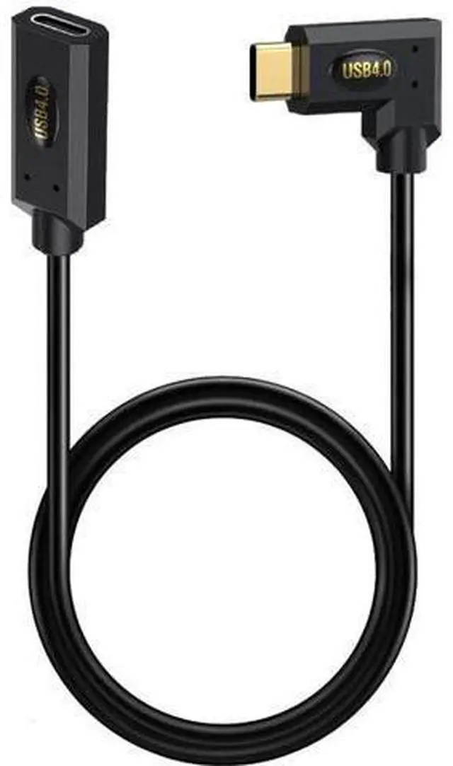 Main image of Aomoproing 2ft 40Gbps USB 4.0 Type C Extension Cable, Straight Female to Left & Right Angle Male 240W 5A PD USB C 4.0 Cord for Smartphones, Laptops, Thunderbolt 3, Support 8k@60Hz