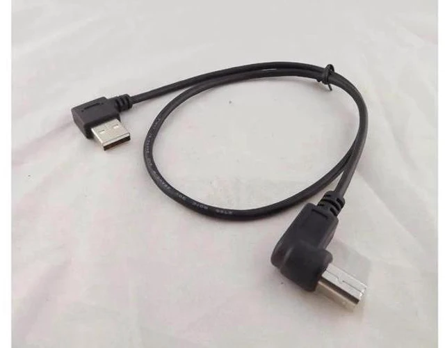 Main image of Aomoproing 10pcs USB 2.0 A Male Right Angle To USB B Male Right Angle Printer Scanner Cable 50cm