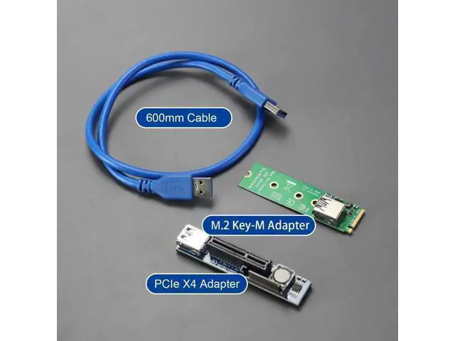 Alt view image 4 of 7 - Aomoproing UEX108 600mm M.2 to PCIe X4 Riser Cable (PCIe 3.0 X1 Speed),for PCIe WiFi Card, M.2 PCIe Card, USB PCIe Card, Sound Card, etc