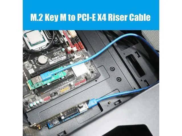 Alt view image 7 of 7 - Aomoproing UEX108 600mm M.2 to PCIe X4 Riser Cable (PCIe 3.0 X1 Speed),for PCIe WiFi Card, M.2 PCIe Card, USB PCIe Card, Sound Card, etc