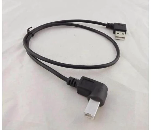 Alt view image 2 of 4 - Aomoproing 10pcs USB 2.0 A Male Right Angle To USB B Male Right Angle Printer Scanner Cable 50cm