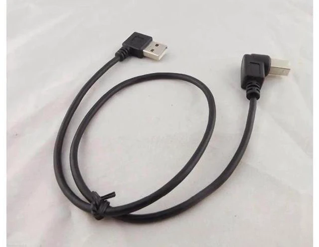 Alt view image 3 of 4 - Aomoproing 10pcs USB 2.0 A Male Right Angle To USB B Male Right Angle Printer Scanner Cable 50cm