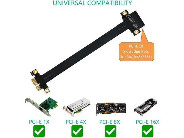 Alt view image 2 of 7 - Pci-e Extension Cable PCI-e riser Pci Express x1 Extension Cable with Gold-Plated Connector ,PCI-e PCI Express 36PIN 1X Expander Extension(180 Degree 20cm Extension Cord)