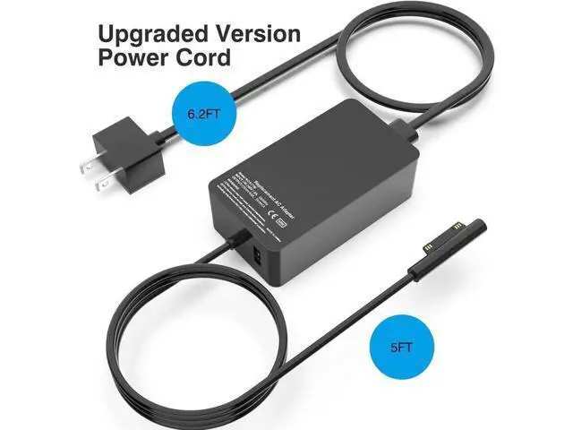 Alt view image 2 of 6 - Surface Pro Charger 65W for Surface Pro 3/4/5/6/7/8/9/X Power Supply Adapter, Compatible for Both Microsoft Surface Book Laptop/TabletWorks with 65W&44W&36W&24W