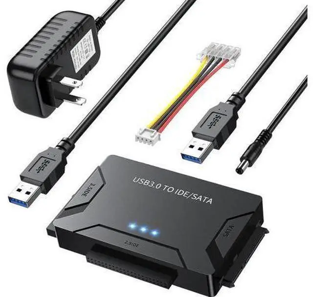 Main image of USB 3.0 to IDE/SATA Adapter | Universal External Hard Drive Reader & Data Recovery Converter for 2.5"/3.5" HDD/SSD | One Touch Backup Function | with 12V/2A Power Supply & Multi-Drive Support