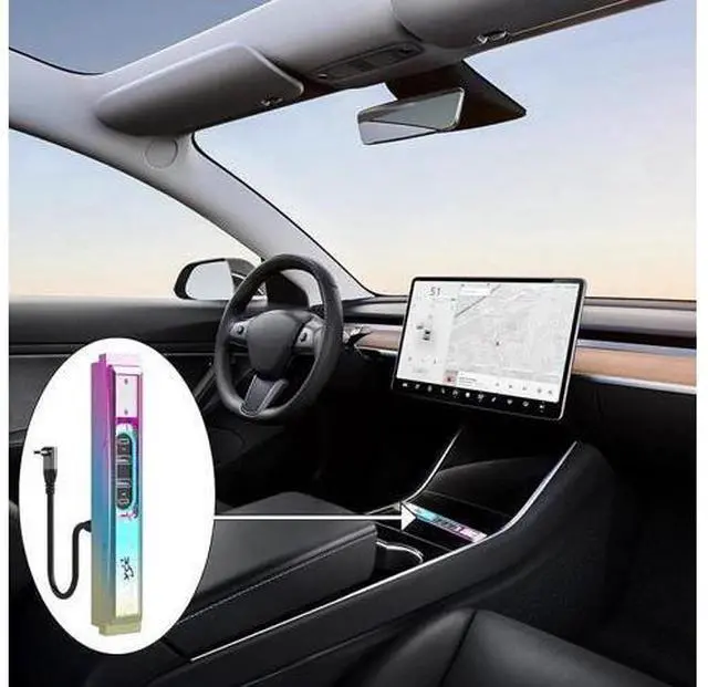 Alt view image 4 of 7 - Car USB Hub, Fast Charging USB Hub with LED Lighting, Model 3 / Modedl Y Car Docking Station with Smart Sensor, USB Hub for Car Dashboard with 27W Fast Charging for Car SUV Truck Laptop Mobile Red