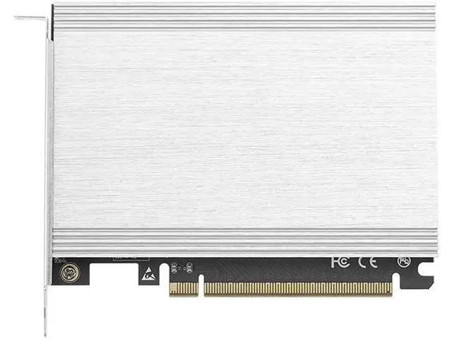Alt view image 5 of 7 - Quad M.2 PCIe 4.0 / PCIe 3.0 X16 Expansion Card with Heatsink, Support 4 x PCIe NVME M.2 SSD, RAID-on-CPU (VROC) in Intel Platform and PCIe 4.0 RAID in AMD Platform, M/B PCIe Bifurcation is Required