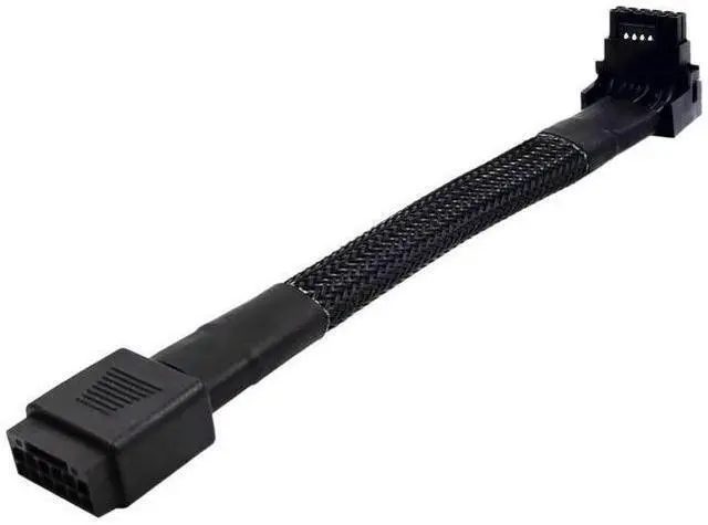 Main image of Aomoproing 12VHPWR Cable, 16 Pin GPU PCIe 5.0 Female to Male Extension 90 Degree Angle 16AWG 600W Sleeved Adapter for 12+4pin RTX 4090 4080 4070Ti 3090Ti Graphic Card 7.1-inch (Type A)