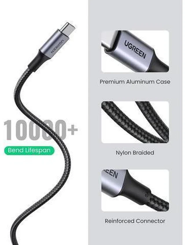 Alt view image 7 of 7 - UGREEN 100W USB C to USB C Cable 6ft, Type C Charger 5A Fast Charging Cable, USBC to USBC Cord Compatible with MacBook Pro 2021, iPad Pro 2021, iPad Air 5, Samsung Galaxy S21, Pixel, Switch, and More