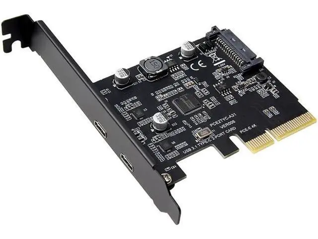 Alt view image 7 of 7 - SuperSpeed USB 3.1 PCI-Express Card with Dual Reversible Type-C Ports 5V 15Pin Connector Gen 2 10 Gbps PCI Express Card 10Gbps