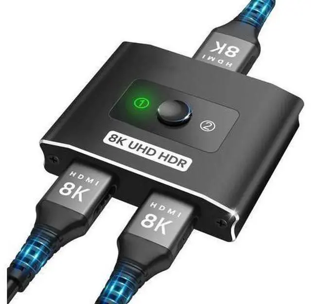 Main image of HDMI 2.1 Switch 8K HDMI Switcher, 4K 120hz HDR Aluminum Bi-Directional Switch Splitter 2 in 1 Out or 1 in 2 Out, Support High Speed 48Gbps 8K@60Hz, for PS5, Xbox Series X , Apple TV,