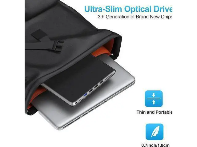 Alt view image 2 of 7 - External CD DVD Drive, 7-in-1 USB 3.0 & Type-C DVD Drive External with 4 USB Ports & SD/TF, DVD RW Burner External CD Drive for Laptop, Desktop, Mac-Book, Windows 11/10/8/7/XP/Linux/Vista/Mac
