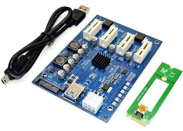 Main image of M.2 NGFF PCIE PCI Express Extender Riser Card Adapter 4 PCI-E slot adapter PCIe Port Multiplier M2 Card For Mining