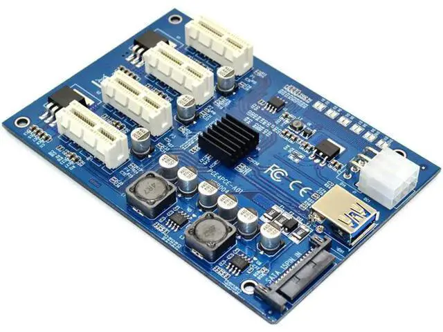 Alt view image 4 of 6 - M.2 NGFF PCIE PCI Express Extender Riser Card Adapter 4 PCI-E slot adapter PCIe Port Multiplier M2 Card For Mining