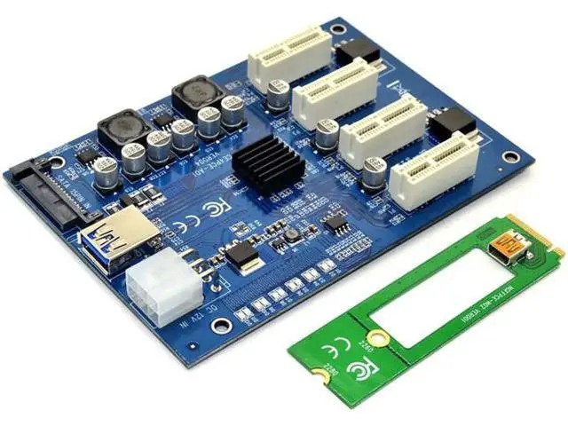 Alt view image 3 of 6 - M.2 NGFF PCIE PCI Express Extender Riser Card Adapter 4 PCI-E slot adapter PCIe Port Multiplier M2 Card For Mining