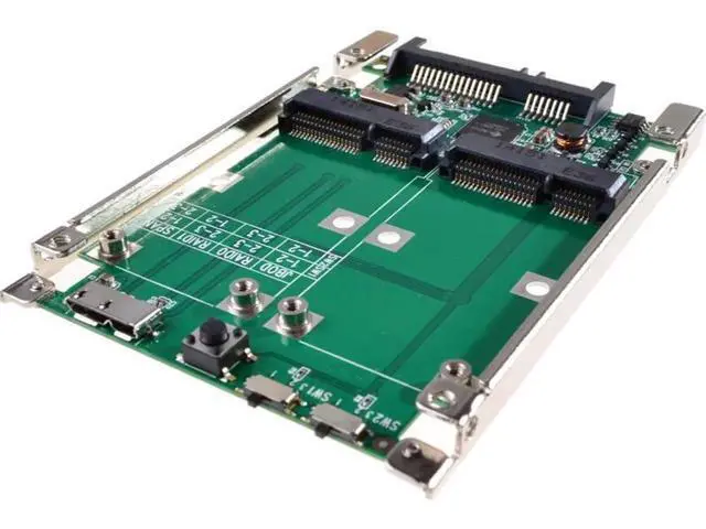 Alt view image 4 of 5 - 2.5" SATA III to dual mini SATA USB 3.0 to 2 mSATA SSD Raid controller card Converter with cable