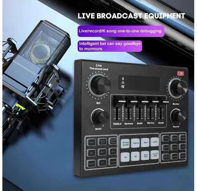 Alt view image 2 of 7 - V9 Audio Sound Card 3.5mm Microphone Headset Live Broadcast Studio Phone Computer Sound Adapter for Phone Computer