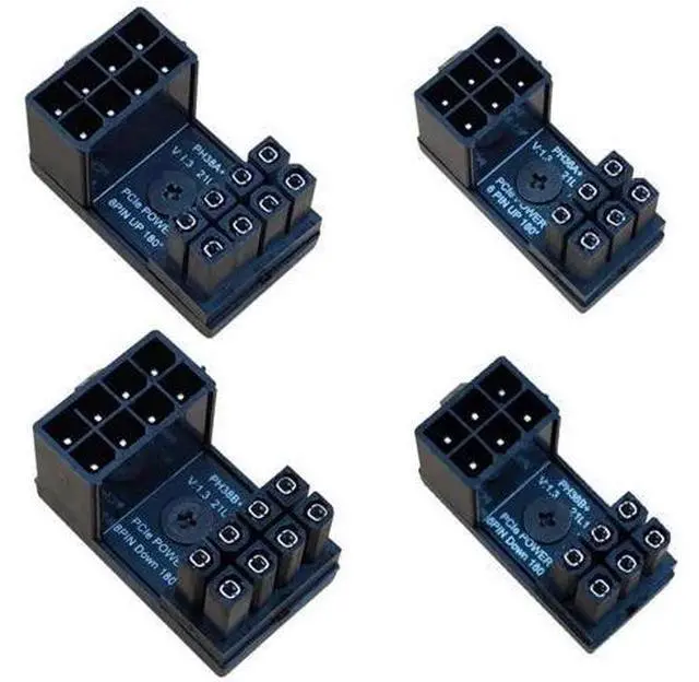 Main image of Aomoproing 8 Pin 6 Pin 180 Degree Adapter, GPU VGA PCIe 8 Pin 6 Pin U Turn 180 Degree Angle Connector Power Adapter Board for Desktop Graphics Card 4pcs
