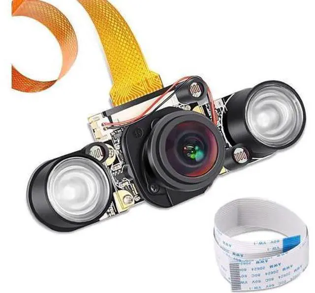 Main image of Raspberry Pi 3 B+ Camera Wide Angle 175 Degree Night Vision Camera 5MP OV5647 Video Webcam Built-in IR-Cut Automatically Switching Day Night Vision for Raspberry Pi 3B 3B+ 2B B+ Pi Zero Zero W