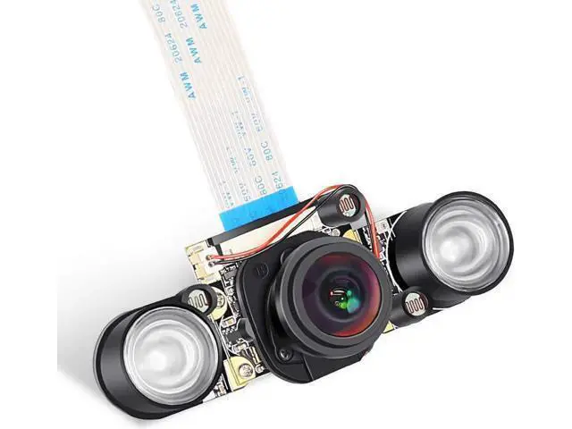 Alt view image 3 of 7 - Raspberry Pi 3 B+ Camera Wide Angle 175 Degree Night Vision Camera 5MP OV5647 Video Webcam Built-in IR-Cut Automatically Switching Day Night Vision for Raspberry Pi 3B 3B+ 2B B+ Pi Zero Zero W