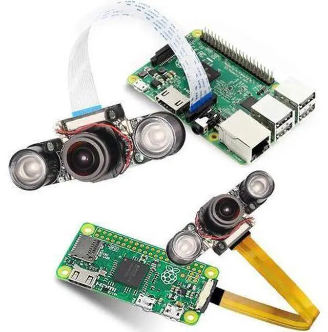 Alt view image 4 of 7 - Raspberry Pi 3 B+ Camera Wide Angle 175 Degree Night Vision Camera 5MP OV5647 Video Webcam Built-in IR-Cut Automatically Switching Day Night Vision for Raspberry Pi 3B 3B+ 2B B+ Pi Zero Zero W
