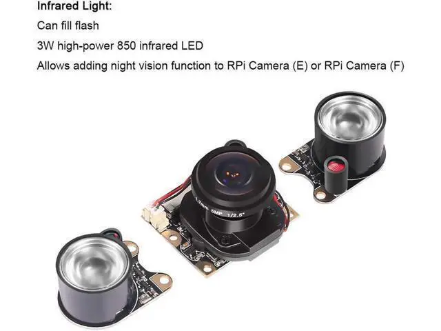 Alt view image 5 of 7 - Raspberry Pi 3 B+ Camera Wide Angle 175 Degree Night Vision Camera 5MP OV5647 Video Webcam Built-in IR-Cut Automatically Switching Day Night Vision for Raspberry Pi 3B 3B+ 2B B+ Pi Zero Zero W