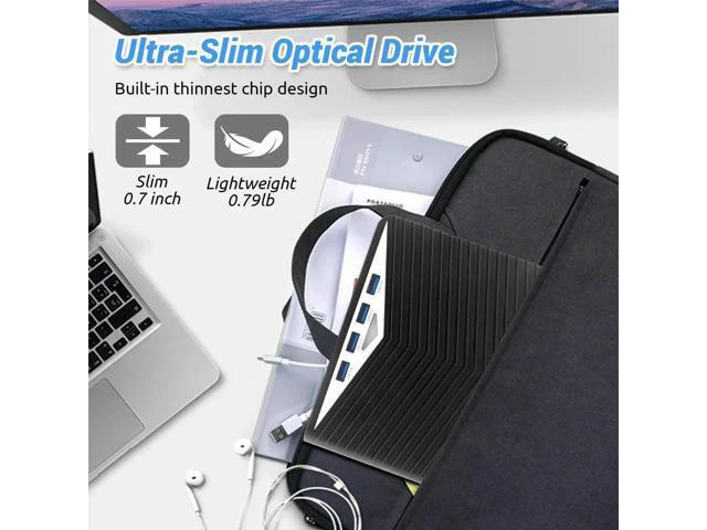 Alt view image 2 of 14 - 7 in 1 External CD DVD Drive - External CD/DVD Drive for Laptop, USB 3.0 and Type-C Portable CD DVD +/-Rw Drive Reader, DVD/CD ROM Burner Rewriter for Laptop PC Windows 11/10/8.1/7/Linux, MacOS