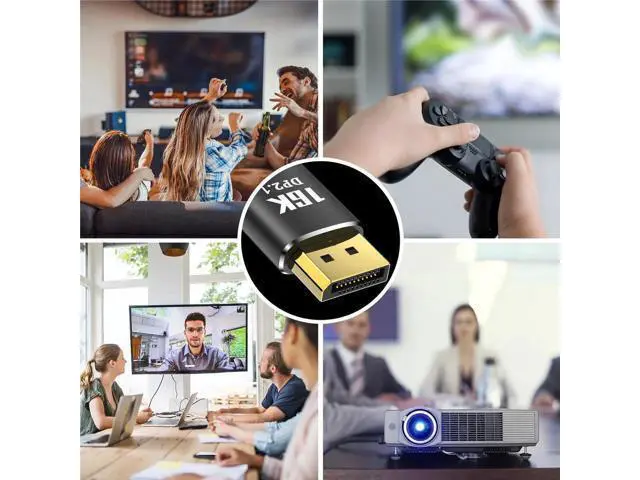Alt view image 5 of 6 - AOMOPROING 16K Displayport to Display Port 2.1 6.6FT, 40Gbps Display Cord, 4K Video Monitor Cable Support 8K@120Hz 4K@240Hz HDR/eARC/FreeSync/G-Sync Connecting PC/Computer/Gaming/Graphics Card