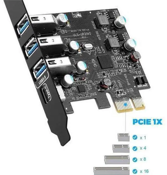 Alt view image 7 of 14 - Aomoproing PCIe USB Card 4-Ports(1x USB-C - 3X USB-A) USB 3.0 Expansion Card PC Internal USB hub for Windows 10/8/7 and MacPro 4.1/5.1 with Low Profile Bracket