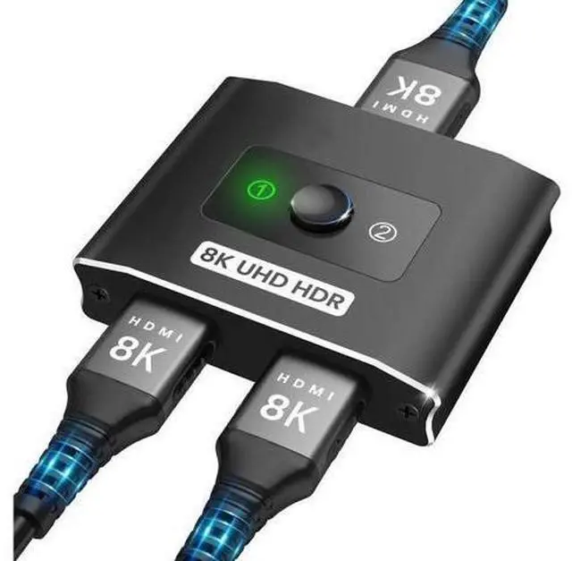 Main image of HDMI 2.1 Switch 8K HDMI Switcher, 4K 120hz HDR Aluminum Bi-Directional Switch Splitter 2 in 1 Out or 1 in 2 Out, Support High Speed 48Gbps 8K@60Hz, for PS5, Xbox Series X