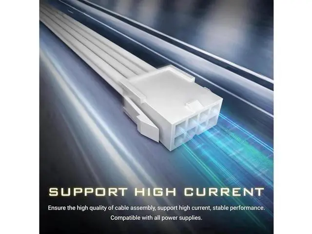 Alt view image 4 of 7 - PSU Cables, Sleeved Cable Extension Kit /24pin ATX /4+4pin EPS /8-pin PCI-E /6pin PCI-E PSU Extension Cable Kit 30cm Length with Combs, White ConnectorWhite