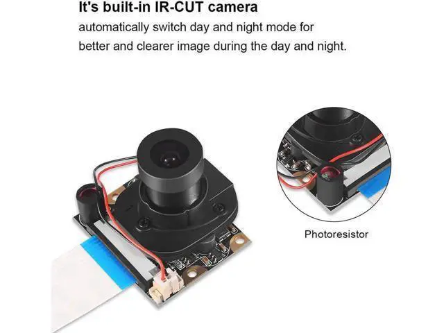 Alt view image 3 of 7 - Werleo for Raspberry Pi Camera Module with Automatic IR-Cut Night Vision Camera Video Module Adjustable Focus 5MP OV5647 Sensor 1080p HD Webcam Camera for Raspberry Pi 2 3 Model B Model B+ A+