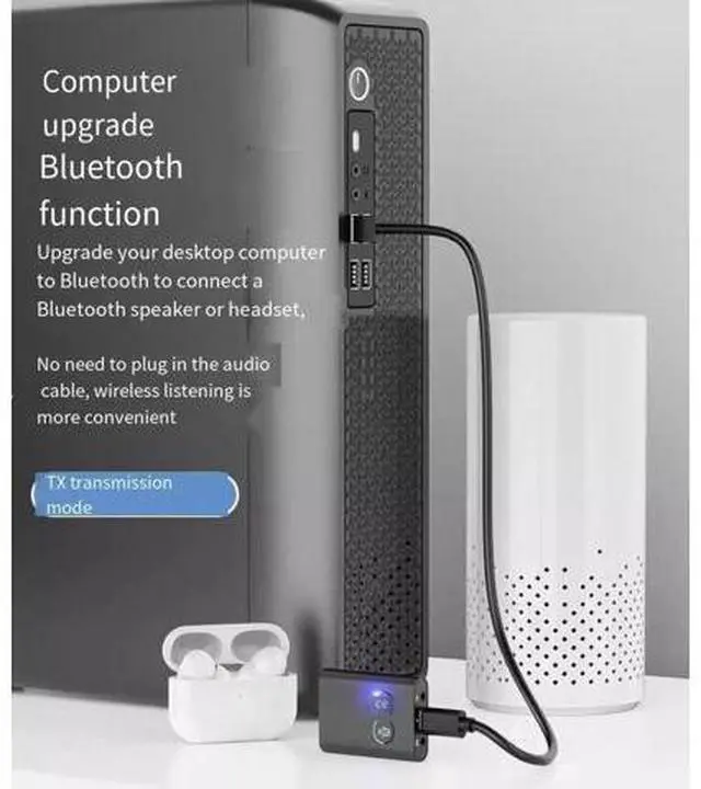Alt view image 7 of 7 - Lossless Bluetooth 5.2 audio receiver and transmitter one-to-two support APTX 2-in-1 ultra-long battery life USB