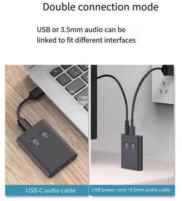 Alt view image 6 of 7 - Lossless Bluetooth 5.2 audio receiver and transmitter one-to-two support APTX 2-in-1 ultra-long battery life USB