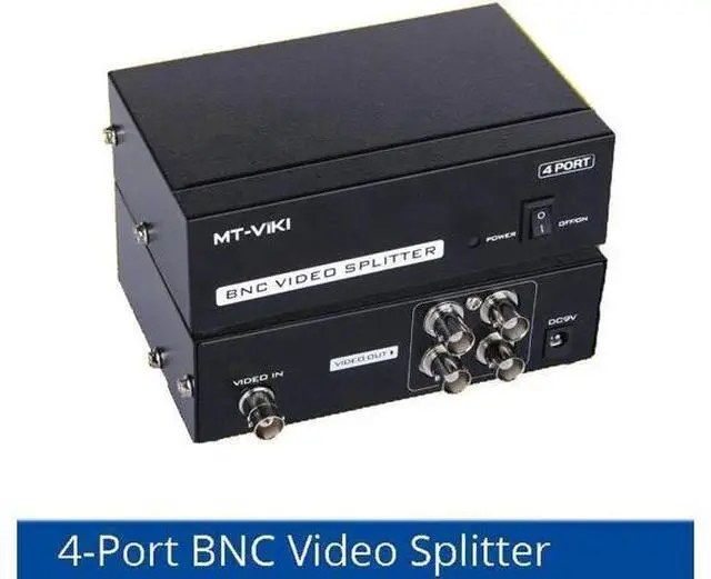 Main image of 4 ports BNC video splitter 1 in 4 out security surveillance camera HD analog video splitter with power MT-104BC