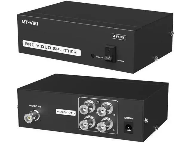 Alt view image 7 of 7 - 4 ports BNC video splitter 1 in 4 out security surveillance camera HD analog video splitter with power MT-104BC