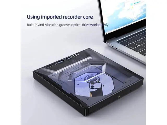 Alt view image 2 of 7 - 5 in 1 USB 3.0 Type C External CD DVD RW VCD Optical Drive with SD/TF Ports DVD Burner CD Writer Super Drive For Laptop Notebook